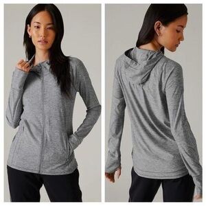 Athleta Pacifica Illume UPF Relaxed Jacket Heathered Gray Size XXS